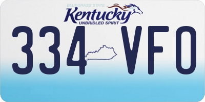 KY license plate 334VFO