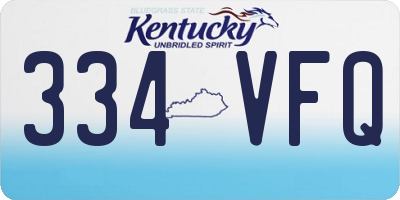 KY license plate 334VFQ