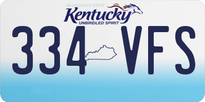 KY license plate 334VFS
