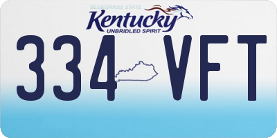 KY license plate 334VFT