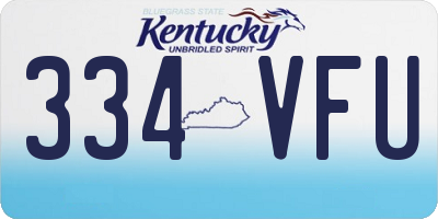 KY license plate 334VFU