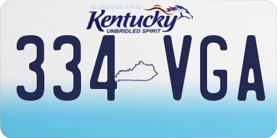 KY license plate 334VGA