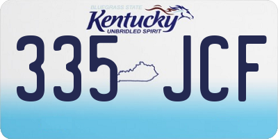 KY license plate 335JCF