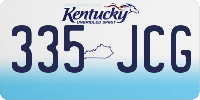 KY license plate 335JCG