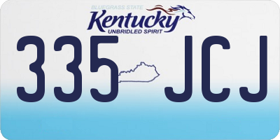 KY license plate 335JCJ