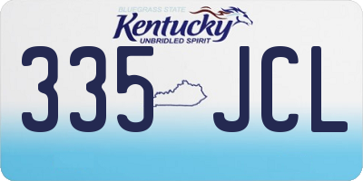 KY license plate 335JCL