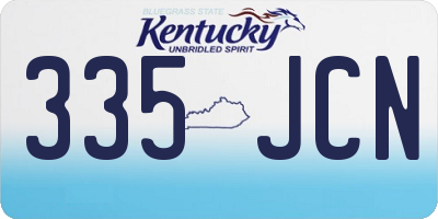 KY license plate 335JCN