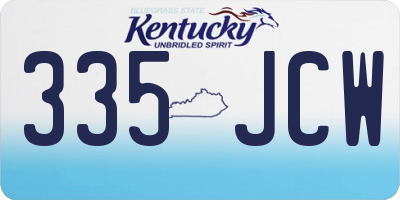 KY license plate 335JCW