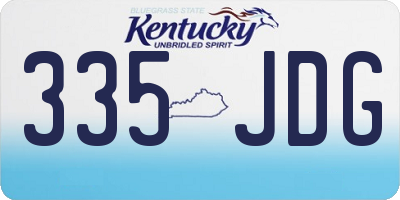KY license plate 335JDG