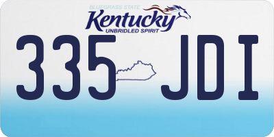 KY license plate 335JDI