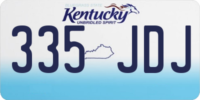 KY license plate 335JDJ