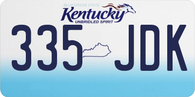 KY license plate 335JDK