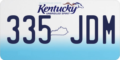 KY license plate 335JDM