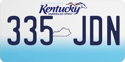 KY license plate 335JDN