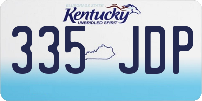 KY license plate 335JDP