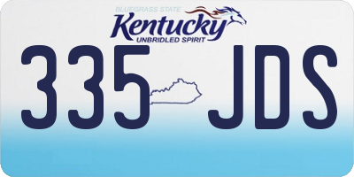 KY license plate 335JDS