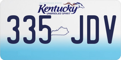 KY license plate 335JDV
