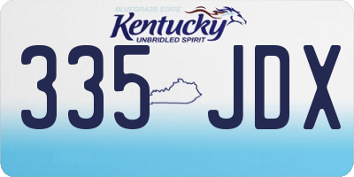 KY license plate 335JDX