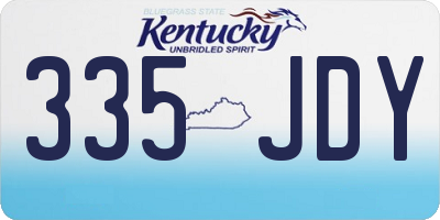KY license plate 335JDY