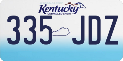 KY license plate 335JDZ