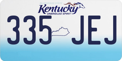 KY license plate 335JEJ