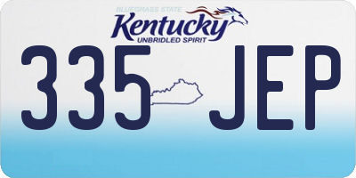 KY license plate 335JEP