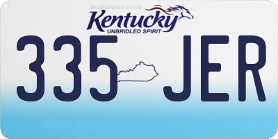 KY license plate 335JER