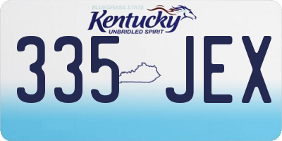 KY license plate 335JEX