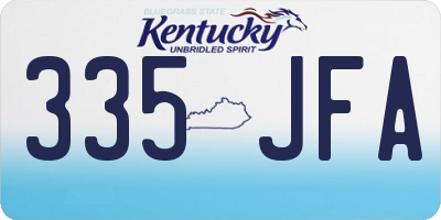 KY license plate 335JFA