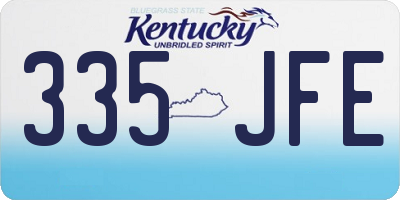 KY license plate 335JFE