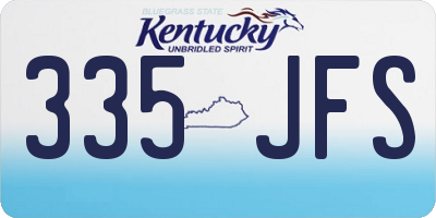 KY license plate 335JFS