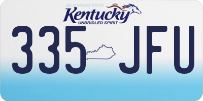 KY license plate 335JFU