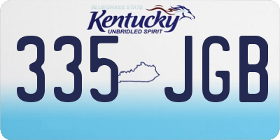 KY license plate 335JGB
