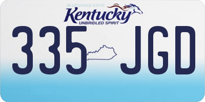 KY license plate 335JGD