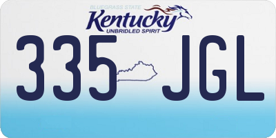 KY license plate 335JGL