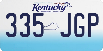 KY license plate 335JGP