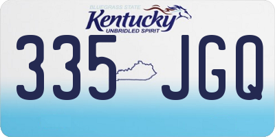 KY license plate 335JGQ
