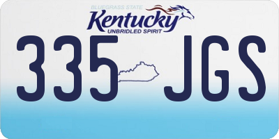KY license plate 335JGS