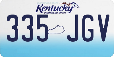 KY license plate 335JGV