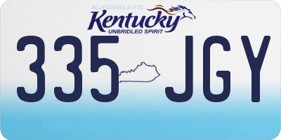 KY license plate 335JGY
