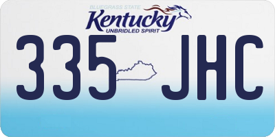KY license plate 335JHC
