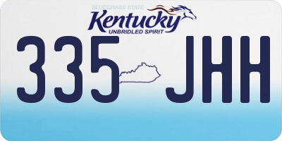 KY license plate 335JHH