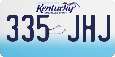KY license plate 335JHJ