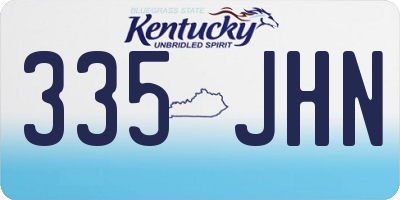 KY license plate 335JHN