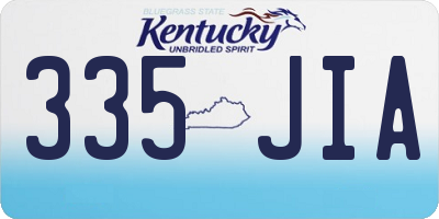 KY license plate 335JIA