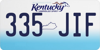 KY license plate 335JIF