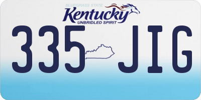 KY license plate 335JIG