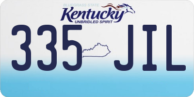 KY license plate 335JIL