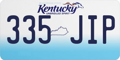 KY license plate 335JIP