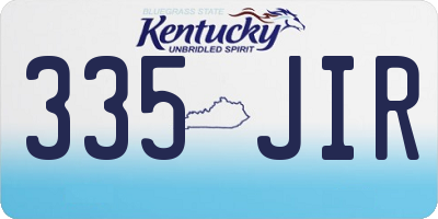 KY license plate 335JIR